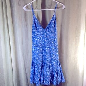 Rumor Spaghetti Strap Blue & White Floral Dress